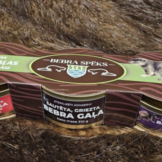 Bebru gaļas sterilizētu konservu izlase